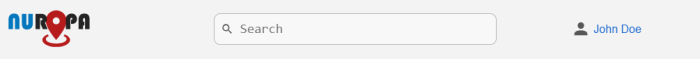 Nuropa Searchbar with user menu