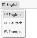 Nuropa toolbar languages menu
